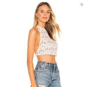 superdown Smocked Desi Halter Crop Top Size M